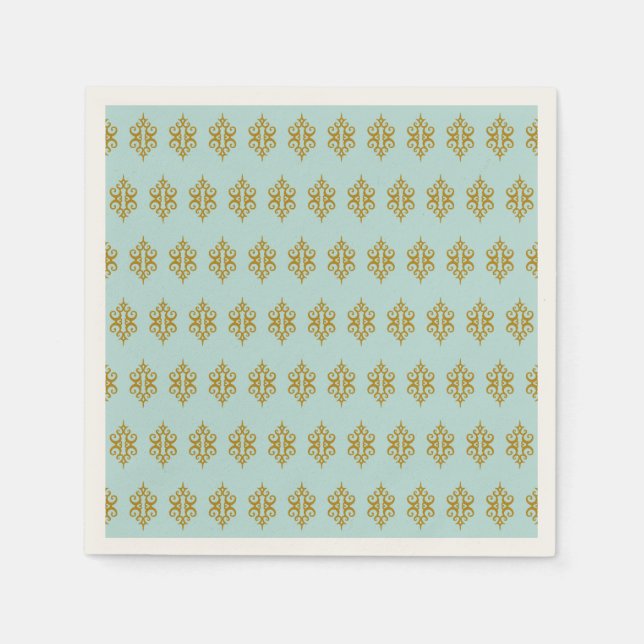 Serviette Jetable Naples Aqua Lace (Devant)