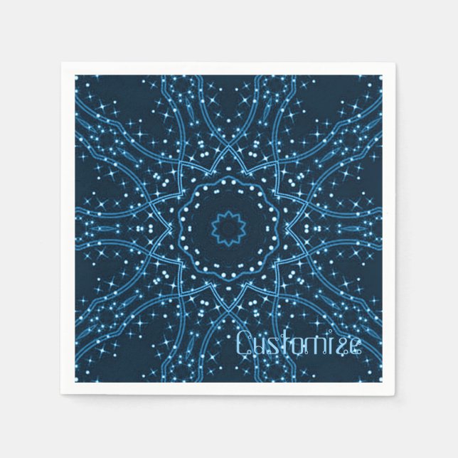 Serviette Jetable Naples Blue Galaxy Stars (Devant)