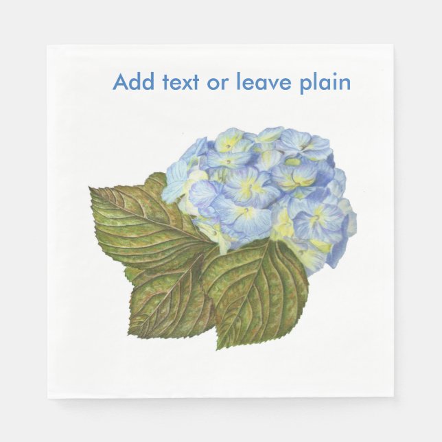 Serviette Jetable Naples Blue Hydrangea (Devant)