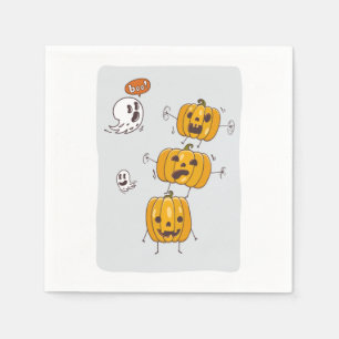 Serviette Jetable Naples en papier d'Halloween Citrouilles et fantôm
