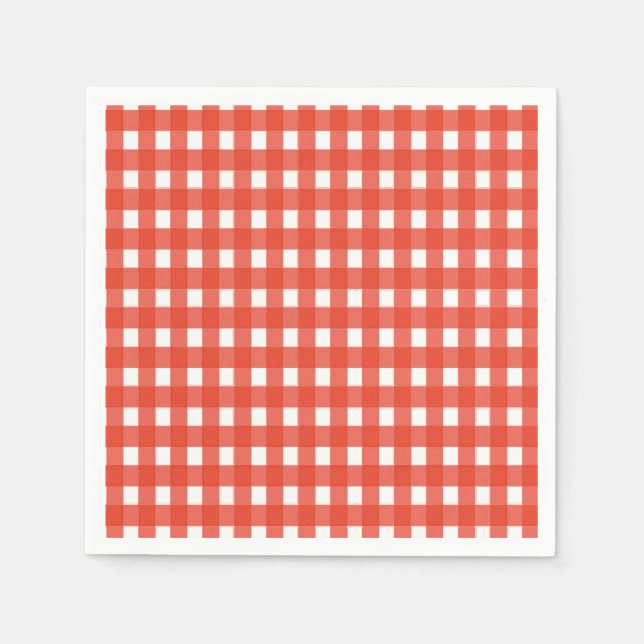 Serviette Jetable Naples En vichy rouges (Devant)
