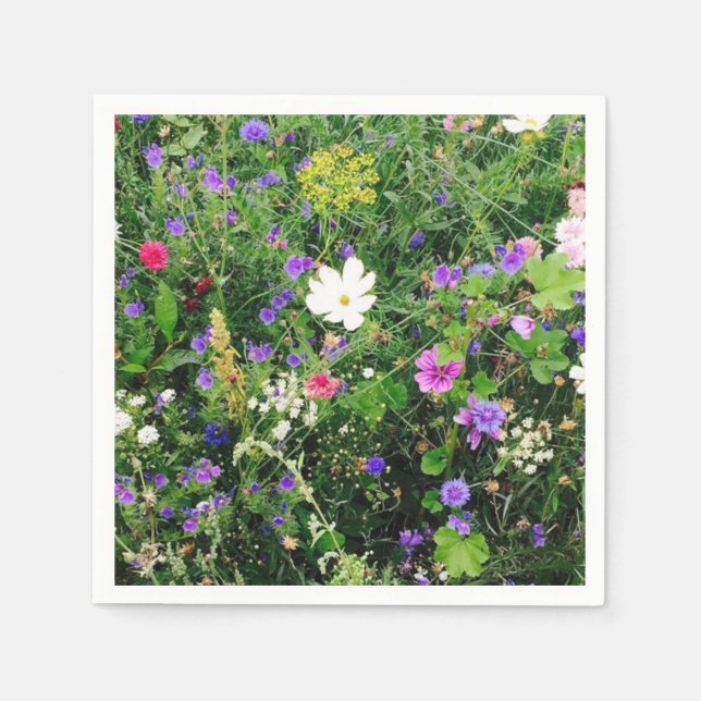 Serviette Jetable Naples florales (Devant)