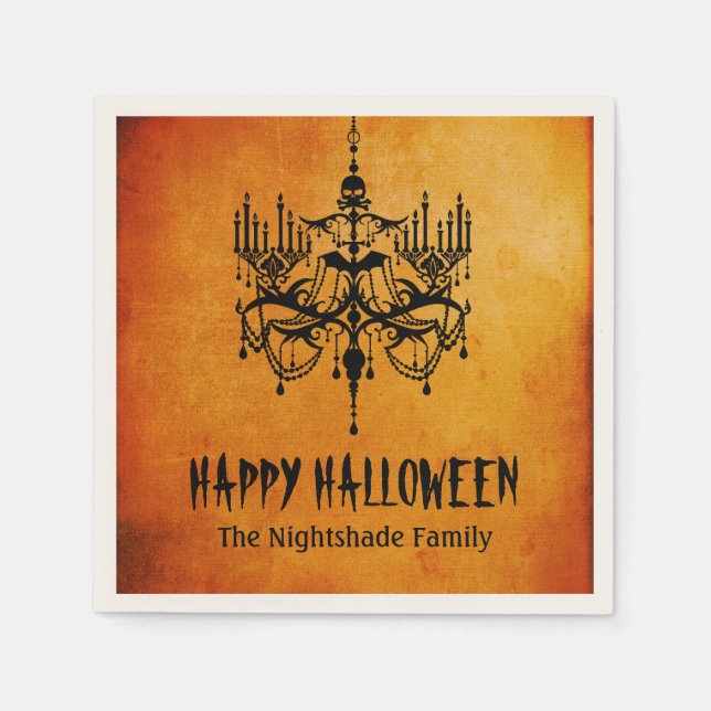 Serviette Jetable Naples Halloween Chandelier Papier (Devant)