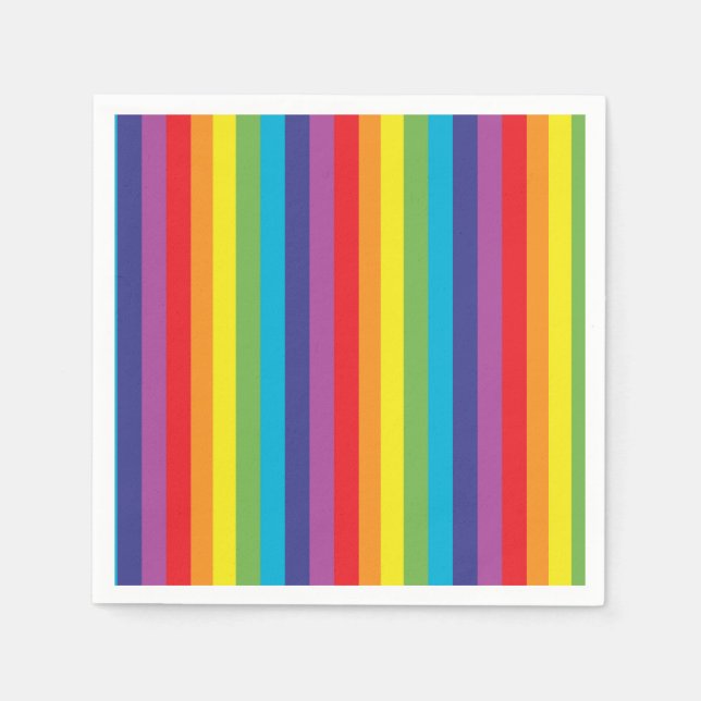 Serviette Jetable Naples Rainbow Stripes (Devant)