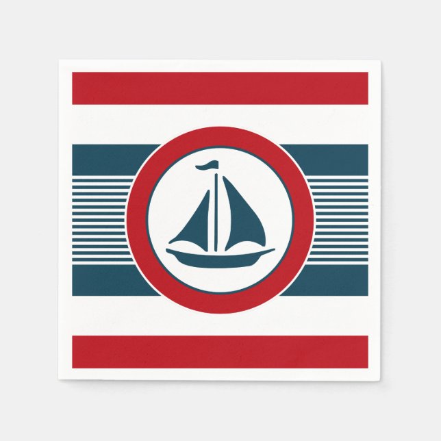 Serviette Jetable Nautical design (Devant)