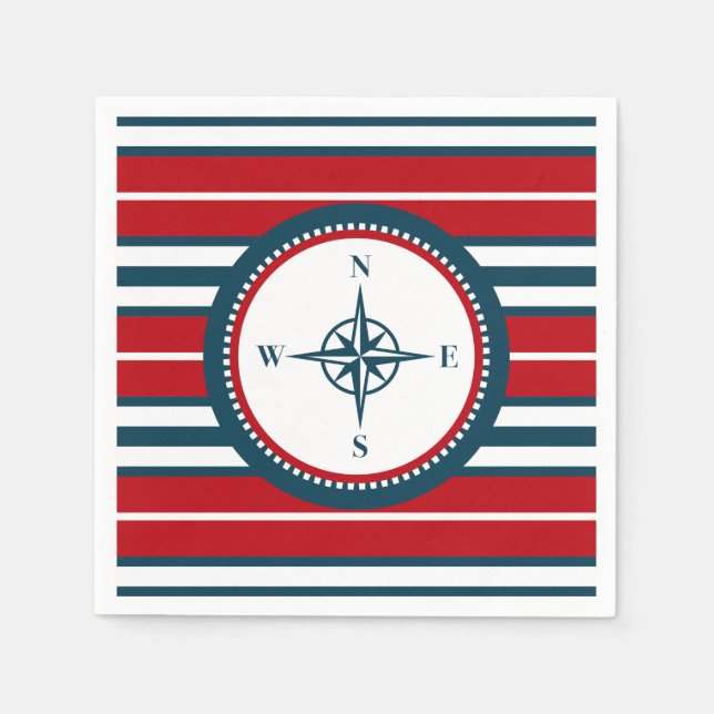 Serviette Jetable Nautical design (Devant)