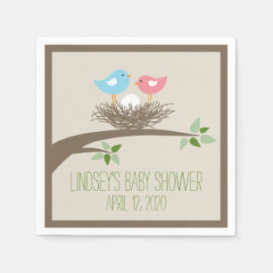 Serviette Jetable Nid d'oiseau Baby shower