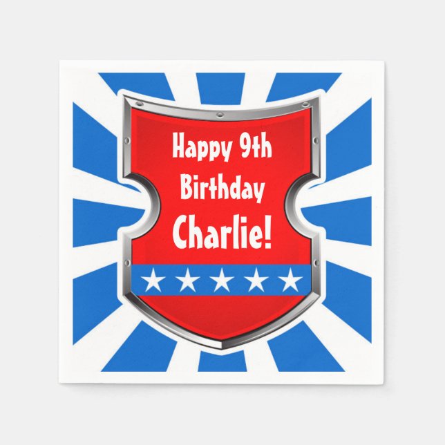 Serviette Jetable Ninja Patriotic Warrior Boys Parti Anniversaire de (Devant)