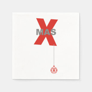 Serviette Jetable Noël avec l'ornement d'arbre de Noël + votre id