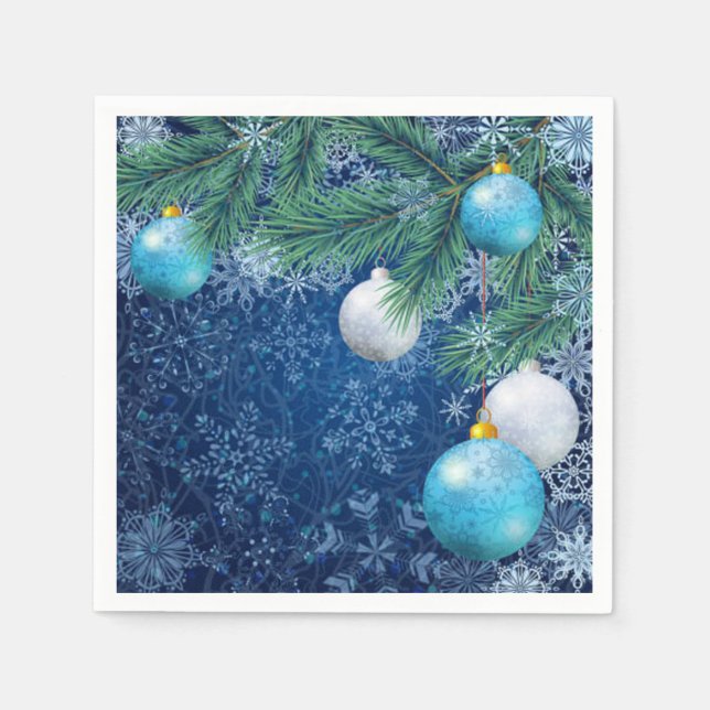 Serviette Jetable Noël blanc fascinant (Devant)