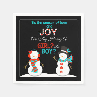 Serviette Jetable Noël Snowman Révélation de genre serviettes