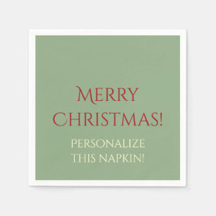Serviette Jetable Noël Solid 05-Green-PAPER FÊTE NAPKINS