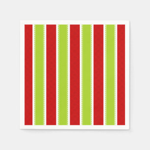 Serviette Jetable Noël Vacances Vert & Rouge Motif