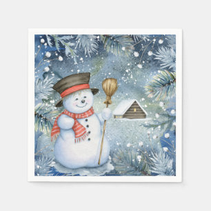 Serviette Jetable Noël vintage snowman