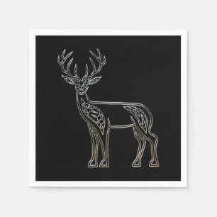 Serviette Jetable Noir Et Noir Cerf Style Celtique