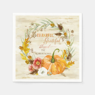 Serviette Jetable Nom de famille béni reconnaissant reconnaissant d
