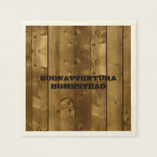 Serviette Jetable Nom personnalisable des lames en bois rustique