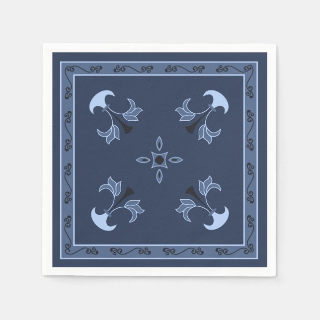 Serviette Jetable Nuit bleue (Devant)