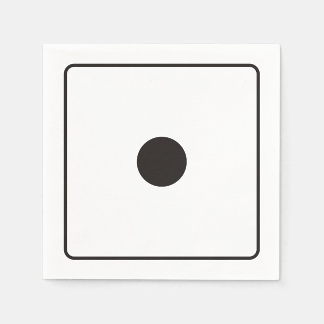 Serviette Jetable Numéros DICE des pips 1 + votre backgr. (Devant)