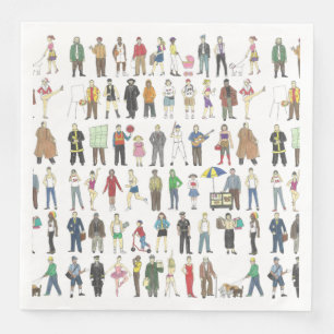 Serviette Jetable NYC New York City Illustrated Napkins