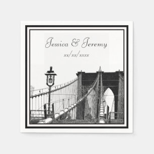 Serviette Jetable NYC Skyline Brooklyn Bridge #2 Mariage