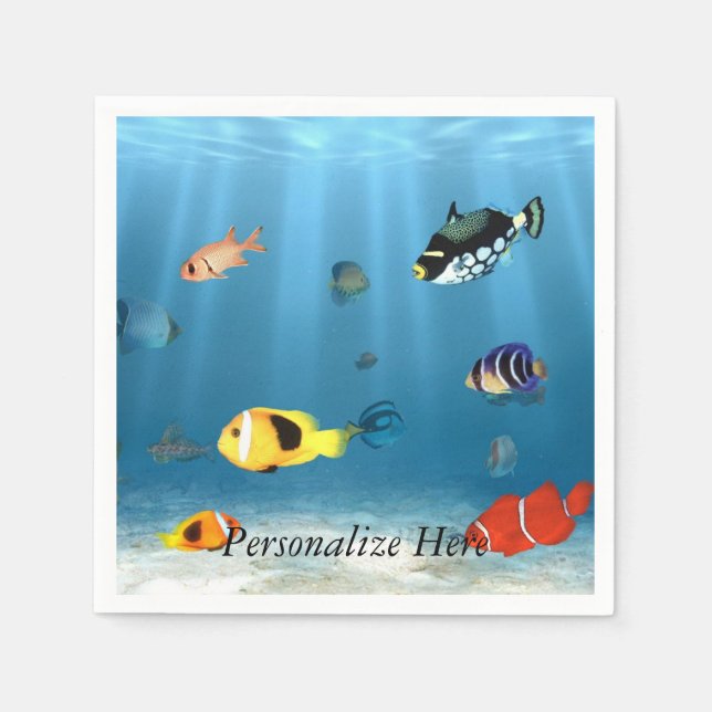 Serviette Jetable Océans Du Poisson (Devant)