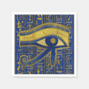 Serviette Jetable OEil d'or égyptien de Horus - Wadjet Lapis Lazuli
