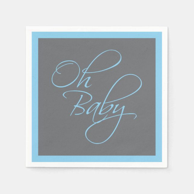 Serviette Jetable Oh Baby Posh Baby shower pour garçon (Devant)
