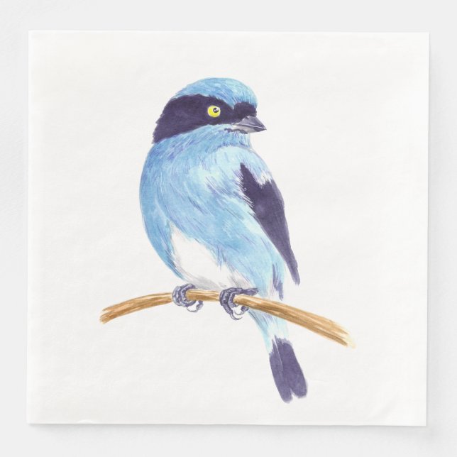 Serviette Jetable Oiseau bleu (Devant)