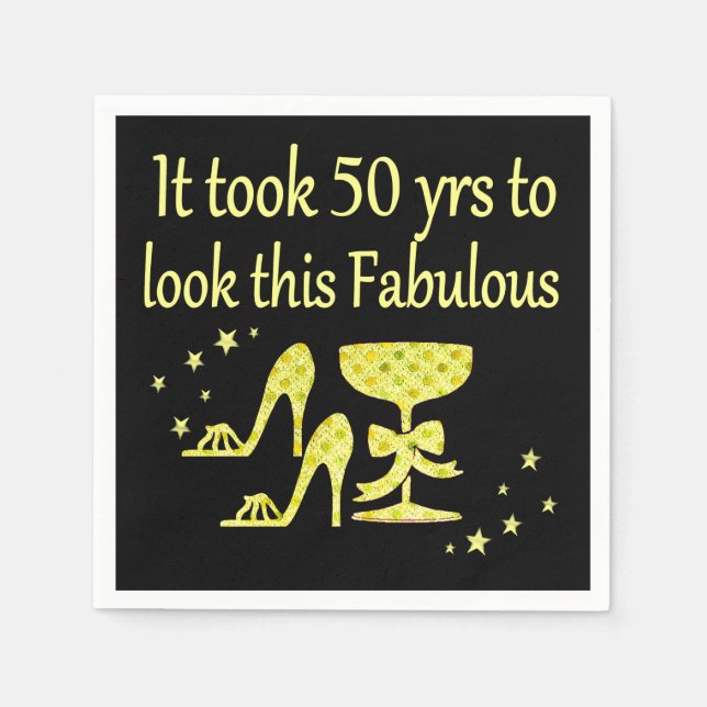 SERVIETTE JETABLE OR IL A FALLU 50 ANS POUR REGARDER CE FABULE (Devant)