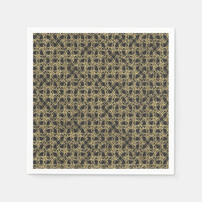 Serviette Jetable Or Scratch Doré Moderne Élégance Glamour Soirée (Devant)