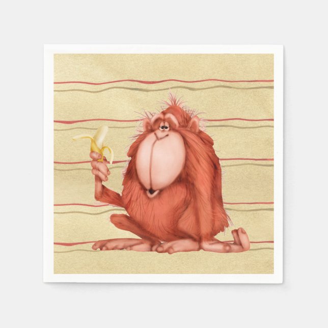 Serviette Jetable Orangutan - Napkins (Devant)