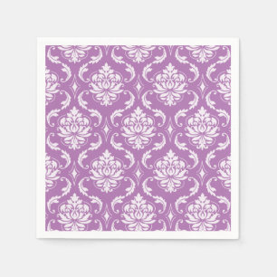 Serviette Jetable Orchidée rayonnante modèle classique Damas