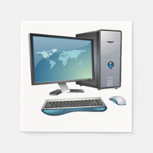 Serviette Jetable Ordinateur de bureau avec moniteur, clavier et sou