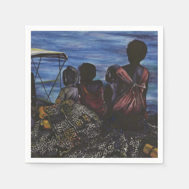 Serviette Jetable Où est papa ? L'île Harbour (Devant)