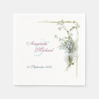 Serviette Jetable Oubliez-moi non design mariage