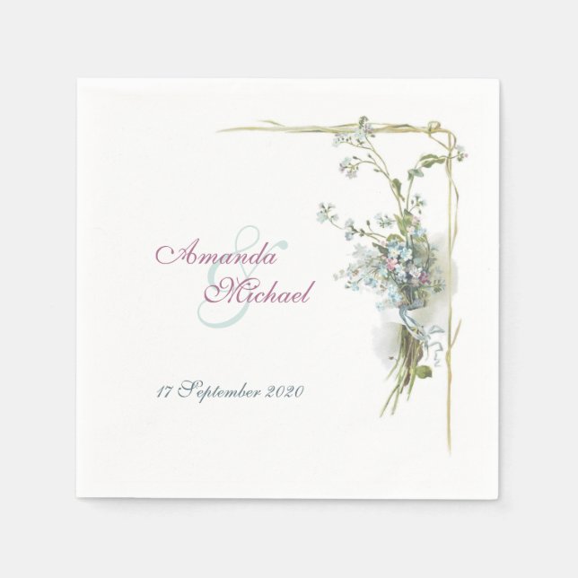 Serviette Jetable Oubliez-moi non design mariage (Devant)