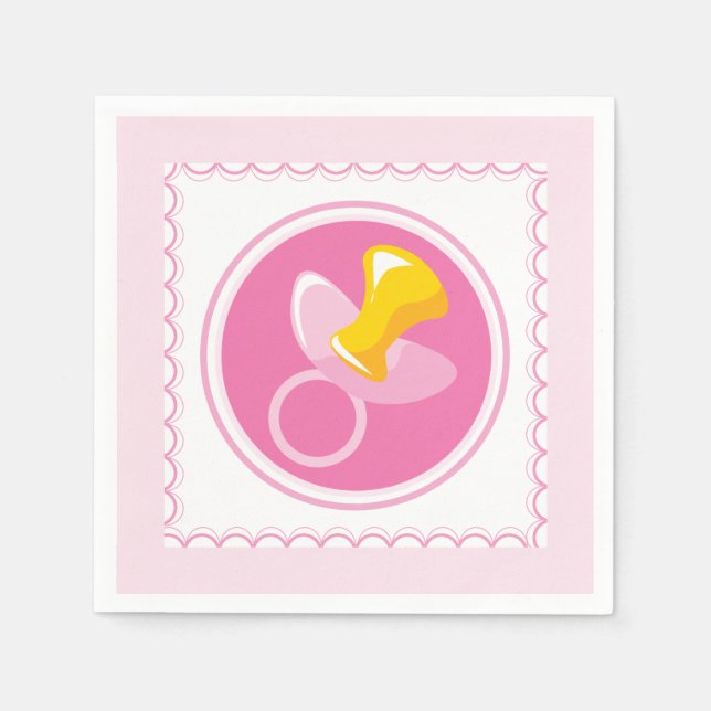 Serviette Jetable Pacifique rose | Baby shower fille (Devant)