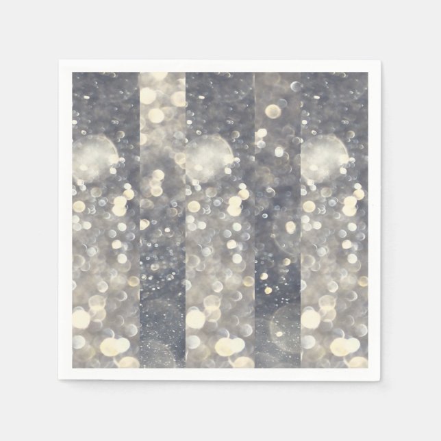 Serviette Jetable Paillettes Argentées Brillance Finesse Élégance Mo (Devant)