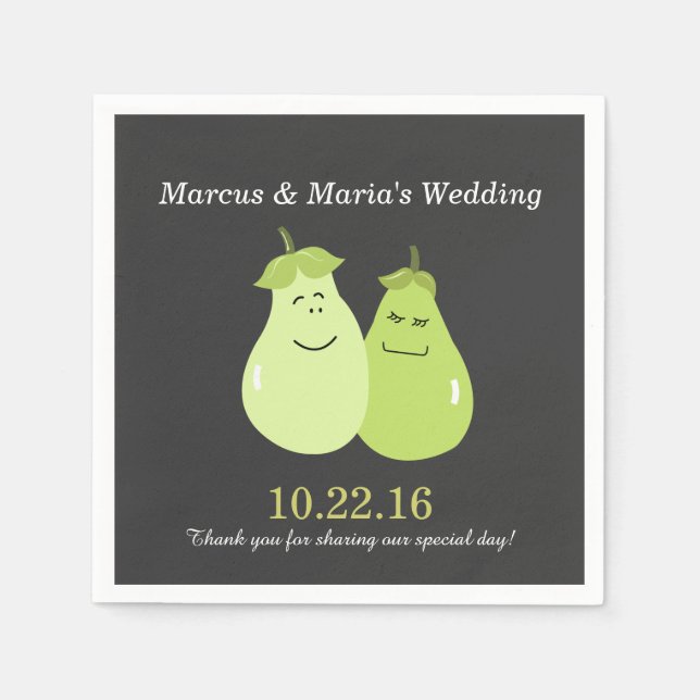 Serviette Jetable Paire de mariée parfaite/Mariage de chambre Napkin (Devant)