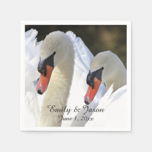 Serviette Jetable Paires de cygnes