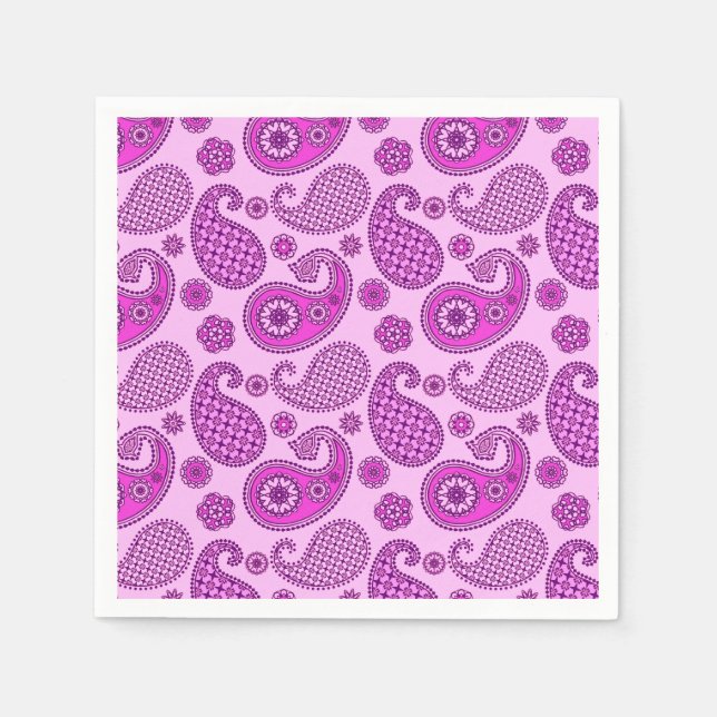 Serviette Jetable Paisley motif, orchidée et améthyste violet (Devant)