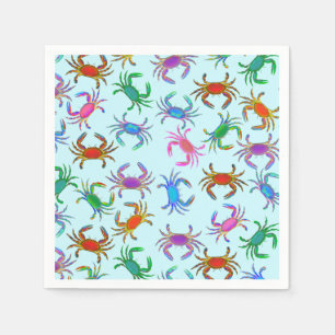 Serviette Jetable Paniers de fête des crabes colorés