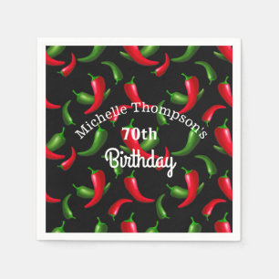 Serviette Jetable Paniers rouges et verts pour l'anniversaire