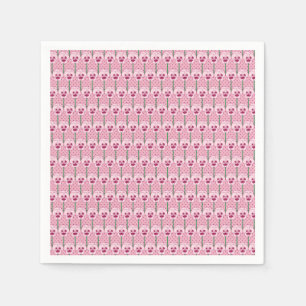 Serviette Jetable Pansies rose coquille - motif de papier peint rét