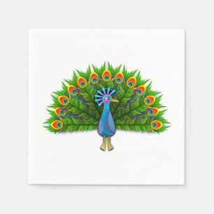 Serviette Jetable paon