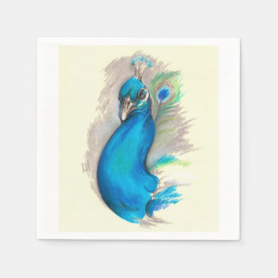 Serviette Jetable Paon fier