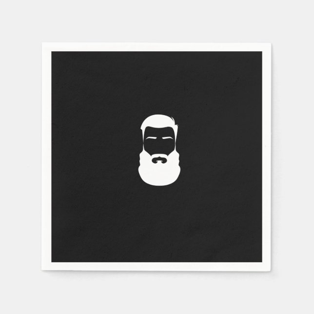 Serviette Jetable Papier à barbe blanche (Devant)