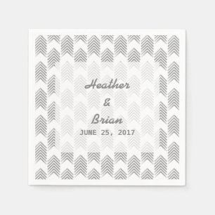 Serviette Jetable Papier à flèches Tribal Gris