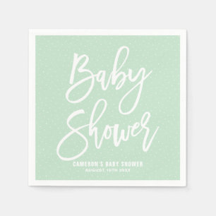 Serviette Jetable Papier Baby shower Lettré Monnaie Verte